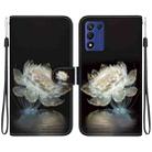 For OPPO K9s 5G Crystal Texture Colored Drawing Leather Phone Case(Crystal Peony) - 1