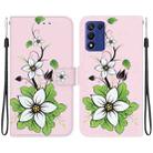 For OPPO K9s 5G Crystal Texture Colored Drawing Leather Phone Case(Lily) - 1