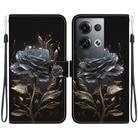 For OPPO Reno8 Pro 5G Crystal Texture Colored Drawing Leather Phone Case(Black Rose) - 1