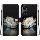 For OPPO Reno8 T 5G / A1 Pro 5G Crystal Texture Colored Drawing Leather Phone Case(Crystal Peony) - 1