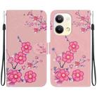 For OPPO Reno9 Pro Crystal Texture Colored Drawing Leather Phone Case(Cherry Blossoms) - 1