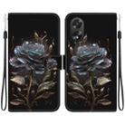 For OPPO A38 4G / A18 Crystal Texture Colored Drawing Leather Phone Case(Black Rose) - 1