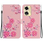 For OPPO A59 5G / A2M Crystal Texture Colored Drawing Leather Phone Case(Cherry Blossoms) - 1