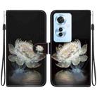 For OPPO Reno11 F Global Crystal Texture Colored Drawing Leather Phone Case(Crystal Peony) - 1