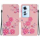 For OPPO Reno11 F Global Crystal Texture Colored Drawing Leather Phone Case(Cherry Blossoms) - 1