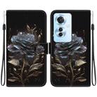 For OPPO F25 Pro 5G Global Crystal Texture Colored Drawing Leather Phone Case(Black Rose) - 1