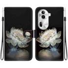 For OPPO Reno11 Pro 5G Global Crystal Texture Colored Drawing Leather Phone Case(Crystal Peony) - 1