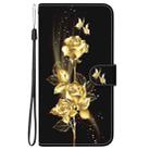 For OPPO Reno11 Pro 5G Global Crystal Texture Colored Drawing Leather Phone Case(Gold Butterfly Rose) - 3