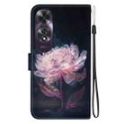 For OPPO A60 4G Crystal Texture Colored Drawing Leather Phone Case(Purple Peony) - 3