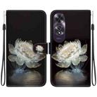 For OPPO A60 4G Crystal Texture Colored Drawing Leather Phone Case(Crystal Peony) - 1