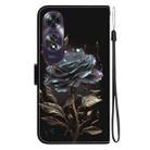 For OPPO A60 4G Crystal Texture Colored Drawing Leather Phone Case(Black Rose) - 3