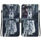 For OPPO A60 4G Crystal Texture Colored Drawing Leather Phone Case(Cat Tiger Reflection) - 1