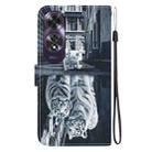 For OPPO A60 4G Crystal Texture Colored Drawing Leather Phone Case(Cat Tiger Reflection) - 3