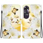 For OPPO A60 4G Crystal Texture Colored Drawing Leather Phone Case(Gold Butterfly Epiphyllum) - 1