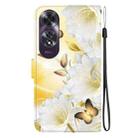For OPPO A60 4G Crystal Texture Colored Drawing Leather Phone Case(Gold Butterfly Epiphyllum) - 3