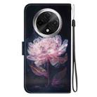 For OPPO A3 Pro 5G Crystal Texture Colored Drawing Leather Phone Case(Purple Peony) - 3