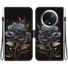 For OPPO A3 Pro 5G Crystal Texture Colored Drawing Leather Phone Case(Black Rose) - 1
