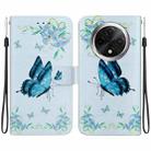 For OPPO A3 Pro 5G Crystal Texture Colored Drawing Leather Phone Case(Blue Pansies) - 1