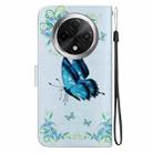 For OPPO A3 Pro 5G Crystal Texture Colored Drawing Leather Phone Case(Blue Pansies) - 3