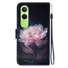 For OPPO K12x Crystal Texture Colored Drawing Leather Phone Case(Purple Peony) - 3