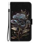 For OPPO K12x Crystal Texture Colored Drawing Leather Phone Case(Black Rose) - 2