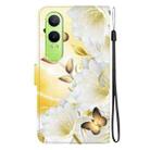 For OPPO K12x Crystal Texture Colored Drawing Leather Phone Case(Gold Butterfly Epiphyllum) - 3