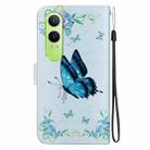 For OPPO K12x Crystal Texture Colored Drawing Leather Phone Case(Blue Pansies) - 3