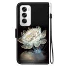 For OPPO Reno12 5G Global Crystal Texture Colored Drawing Leather Phone Case(Crystal Peony) - 3