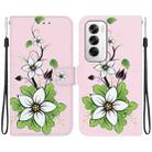 For OPPO Reno12 5G Global Crystal Texture Colored Drawing Leather Phone Case(Lily) - 1