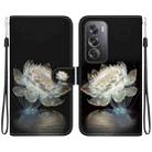 For OPPO Reno12 Pro 5G Global Crystal Texture Colored Drawing Leather Phone Case(Crystal Peony) - 1