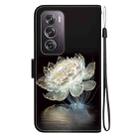 For OPPO Reno12 Pro 5G Global Crystal Texture Colored Drawing Leather Phone Case(Crystal Peony) - 3