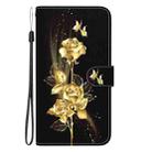 For OPPO Reno12 Pro 5G Global Crystal Texture Colored Drawing Leather Phone Case(Gold Butterfly Rose) - 2