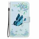 For OPPO Reno12 Pro 5G Global Crystal Texture Colored Drawing Leather Phone Case(Blue Pansies) - 2