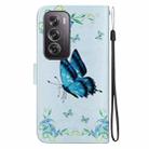 For OPPO Reno12 Pro 5G Global Crystal Texture Colored Drawing Leather Phone Case(Blue Pansies) - 3