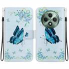 For OPPO Reno12 F 5G Crystal Texture Colored Drawing Leather Phone Case(Blue Pansies) - 1