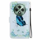 For OPPO Reno12 F 5G Crystal Texture Colored Drawing Leather Phone Case(Blue Pansies) - 3