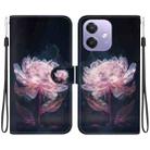 For OPPO A5x 5G / A3 4G / 5G / A3x 4G / 5G Crystal Texture Colored Drawing Leather Phone Case(Purple Peony) - 1