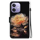 For OPPO A5x 5G / A3 4G / 5G / A3x 4G / 5G Crystal Texture Colored Drawing Leather Phone Case(Gold Peony) - 3