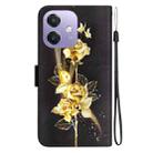 For OPPO A5x 5G / A3 4G / 5G / A3x 4G / 5G Crystal Texture Colored Drawing Leather Phone Case(Gold Butterfly Rose) - 3