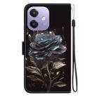 For OPPO A5x 5G / A3 4G / 5G / A3x 4G / 5G Crystal Texture Colored Drawing Leather Phone Case(Black Rose) - 3