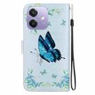 For OPPO A5x 5G / A3 4G / 5G / A3x 4G / 5G Crystal Texture Colored Drawing Leather Phone Case(Blue Pansies) - 3