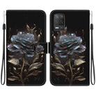 For Realme 8 5G Global Crystal Texture Colored Drawing Leather Phone Case(Black Rose) - 1