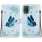 For Realme 8 5G Global Crystal Texture Colored Drawing Leather Phone Case(Blue Pansies) - 1