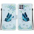 For Realme 8i Crystal Texture Colored Drawing Leather Phone Case(Blue Pansies) - 1