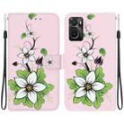 For Realme 9i / OPPO A76 4G Crystal Texture Colored Drawing Leather Phone Case(Lily) - 1