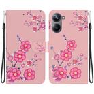 For Realme 10 Pro 5G Crystal Texture Colored Drawing Leather Phone Case(Cherry Blossoms) - 1