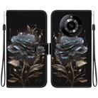 For Realme Narzo 60 Indian Crystal Texture Colored Drawing Leather Phone Case(Black Rose) - 1