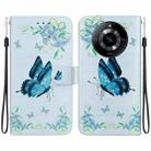 For Realme Narzo 60 Indian Crystal Texture Colored Drawing Leather Phone Case(Blue Pansies) - 1