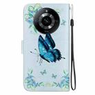 For Realme Narzo 60 Indian Crystal Texture Colored Drawing Leather Phone Case(Blue Pansies) - 3
