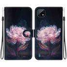 For Realme C20 / C11 2021 Crystal Texture Colored Drawing Leather Phone Case(Purple Peony) - 1
